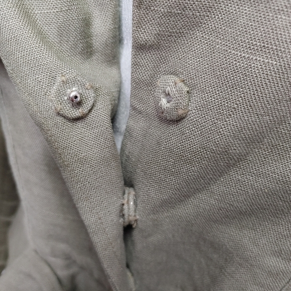 100% linen khaki green jacket size S - Picture 8 of 16